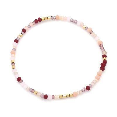 Steel bracelet glass beads mixed size 7bis