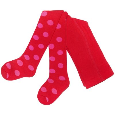 Tights for Baby and children terry, soft plusch , frottee > polka Dots<Pomegranate