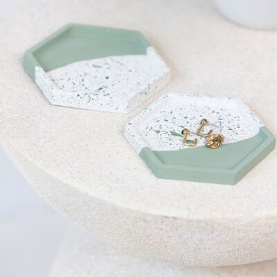 Hexagon Coasters - Sage Split