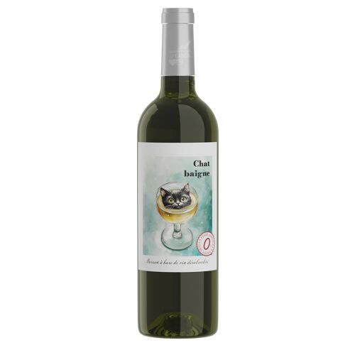 Chat baigne - Vin blanc sans alcool