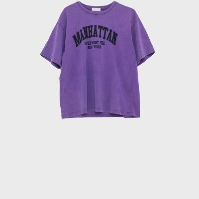 Camiseta holgada violette texte manhattan