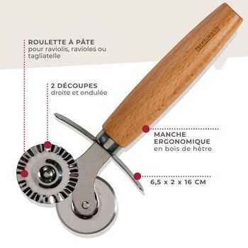 Roulette double embout pour pâtes fraiches Fackelmann Pizza & Pasta 2