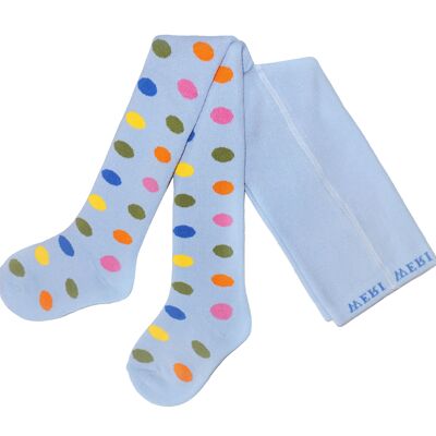 Tights for Baby and children terry, soft plusch , frottee > polka Dots< Light blue