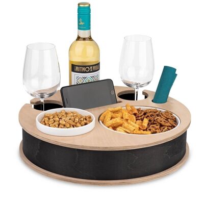 INEXTERIOR "RundumBar", serving tray, 2 bowls, bottle holder, drink holder, cell phone holder