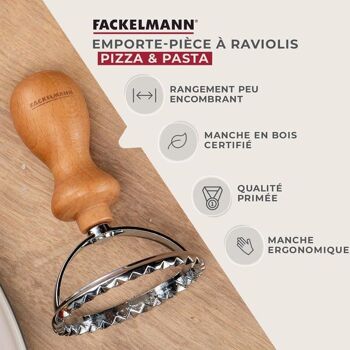 Emporte-pièce ravioli rond et cannelé 6,5 cm Fackelmann Pizza & Pasta 3