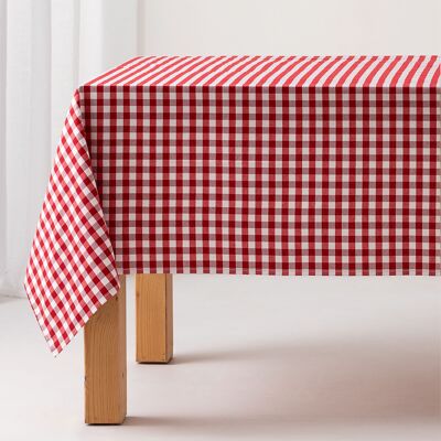 Stain-resistant tablecloth with gingham check fabric feel, waterproof cotton