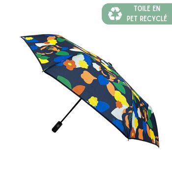 Parapluie Compact Automatique aux Camélias Revisités - PET Récyclé 1