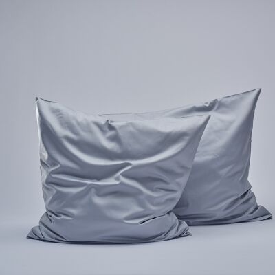 400TC Sateen Pillow cases - Light Grey-50X90