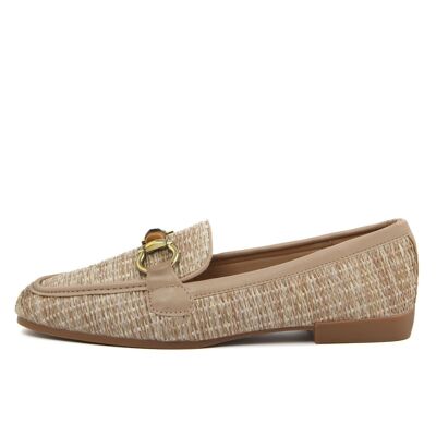 Women's moccasins Beige color - FAG_8053_KAKHI