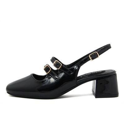 Slingback Damenfarbe Schwarz - FAG_9692_NERO