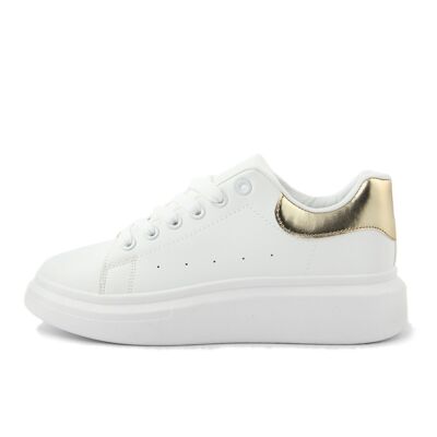 Women's blue sneakers - FAG_HY2700_WHT_GOLD