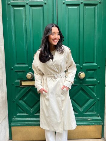 Popular belted trench coat 1