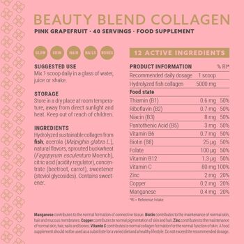 Plent Beauty Care - BEAUTY BLEND COLLAGEN - Pamplemousse rose - 265g 2