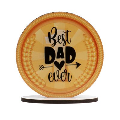 Décoration de gâteau pour la fête des pères "meilleur papa de tous les temps" 11,5 cm