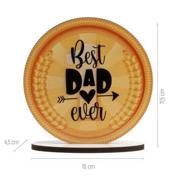 Décoration de gâteau pour la fête des pères "meilleur papa de tous les temps" 11,5 cm 3