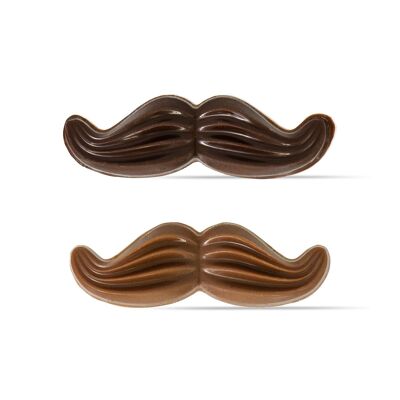 BOX OF 108 DARK AND MILK CHOCOLATE MUSTACHES ASSORTED 48X16MM