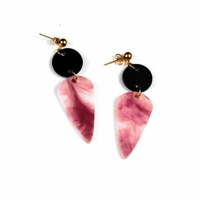 Pink, white and gold marble earrings: Add a Touch of Sophistication and Mystery to your Everyday Style