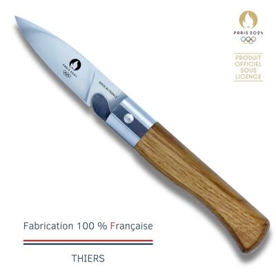 Couteau de Poche Le P'tit Coq Virole Lock PARIS 2024 Chêne N°1