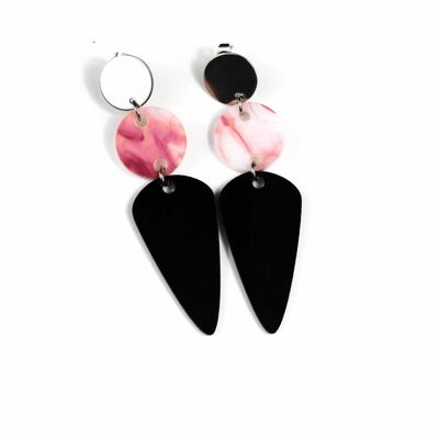 Boucles d'oreilles noires, roses et blanches : ajoutez une touche de chaleur et de charme à votre style avec ces accessoires ensoleillés
