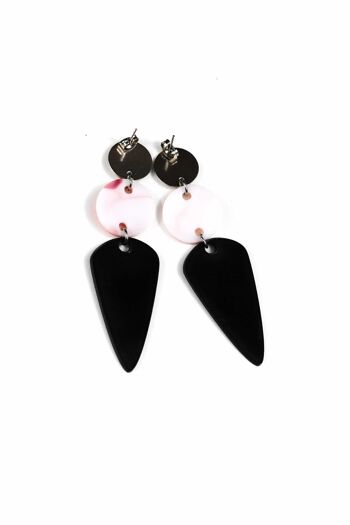 Boucles d'oreilles noires, roses et blanches : ajoutez une touche de chaleur et de charme à votre style avec ces accessoires ensoleillés 2