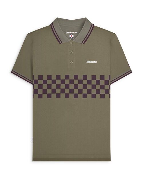 Two Tone Panel Polo Khaki/Java SS24