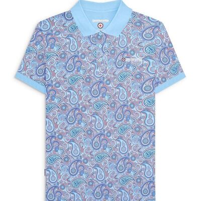 Polo Paisley Brand Azul Celeste SS24