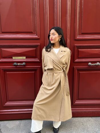 Long trench coat with belt 1