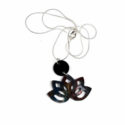Brown, Blue, White, Gold and Black Marble Necklace: Natural Elegance for a Stunning Look