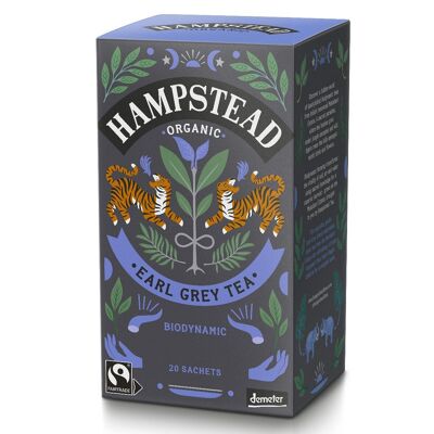 Hampstead Tea Bolsitas de té Earl Grey orgánico y de comercio justo