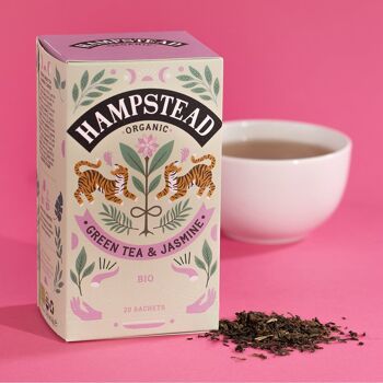 Hampstead Tea Sachets de thé vert et de jasmin biologiques 2