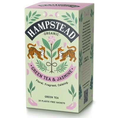 Hampstead Tea Organic Green Tea & Jasmine Tea Bags