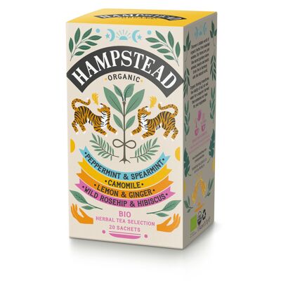 Hampstead Tea Paquete de selección de infusiones de armonías de hierbas orgánicas en bolsitas de té