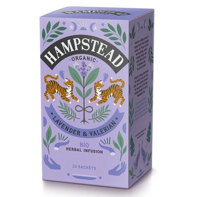 Bustine di tè biologico alla lavanda e valeriana di Hampstead Tea