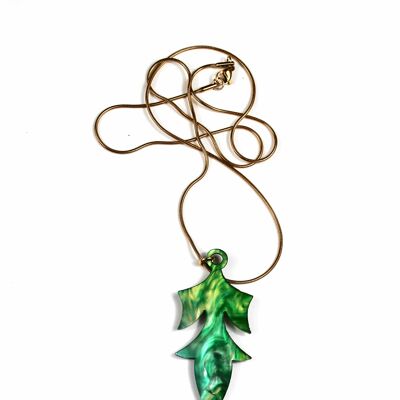 Green and yellow marble necklace, Elegance and Freshness for a Vibrant Look