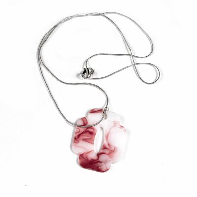 Pink and white necklace with a silver chain: Sophistication and Elegance in a Modern Accessory