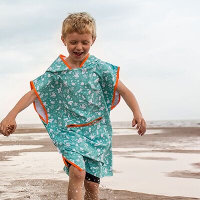 Strand-Reiseponcho für Kinder – Neonorange
