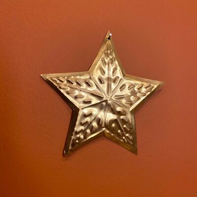 Small brass star handcrafted in Morocco