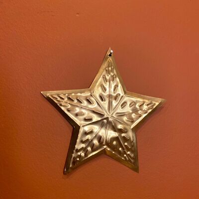 Small brass star handcrafted in Morocco