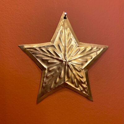 Medium brass star handcrafted in Morocco