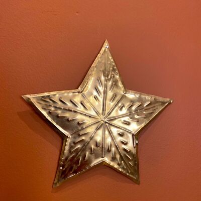 Large brass star handcrafted in Morocco