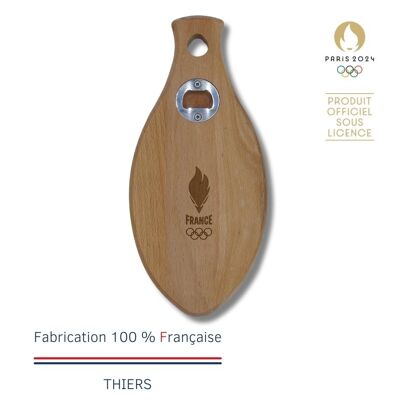 Pequeña tabla para salchichas con abridor de botellas Equipo Olímpico Francés