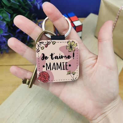 Porte clé "Je t'aime Mamie" - cadeau Grand mère