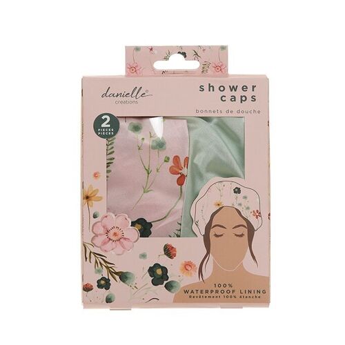 Danielle Painted Floral Shower Cap Duo