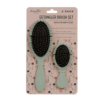 Duo de pinceaux démêlants à fleurs peintes Danielle