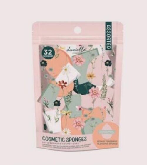 Danielle Painted Floral Cosmetic Sponge 32pc