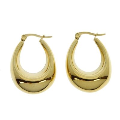 Nelia steel hoop earrings