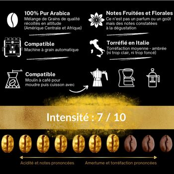 Café grain Premium 100% Pur Arabica - Médaille d'Or 2021 - Intensité 7/10 (1 KG) 3