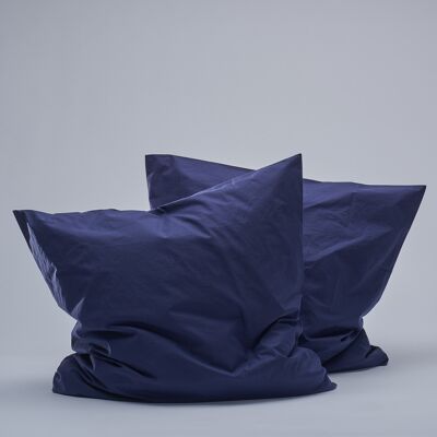 Fundas de almohada de percal - Azul marino-40X80