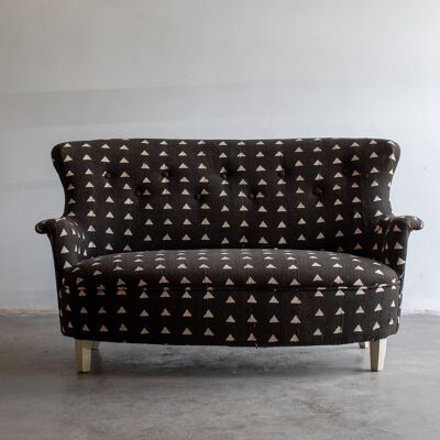 Black Bogolan upholstered sofa