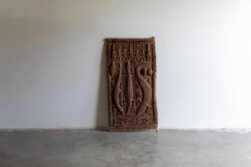 Puerta Dogón decorativa de madera Nummo